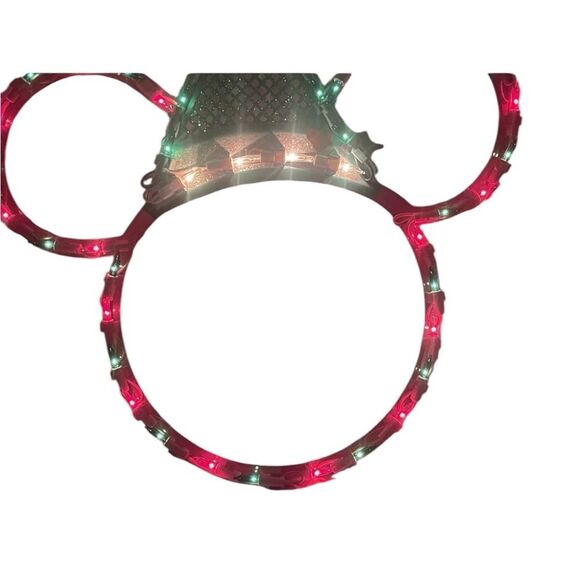 Rare Green/Red Lighted Mickey Mouse Disney Light Up Christmas Window Decor 2009 - Picture 14 of 16